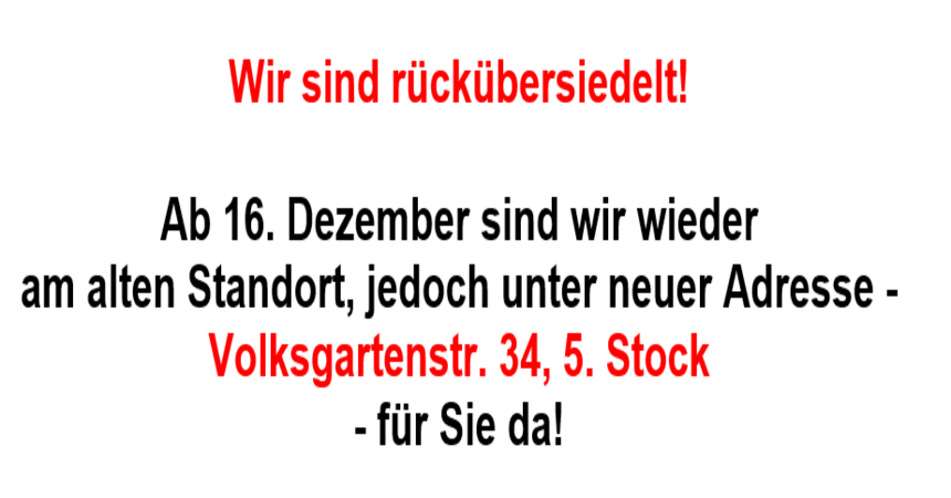 Wir sind rückübersiedelt!